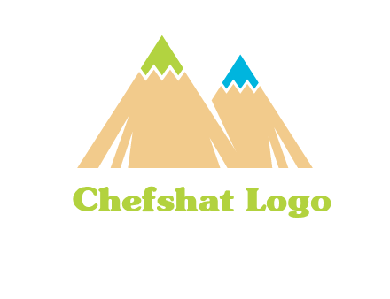 color pencil tips in mountain peak shape logo