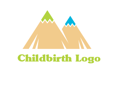 color pencil tips in mountain peak shape logo