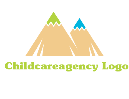 color pencil tips in mountain peak shape logo