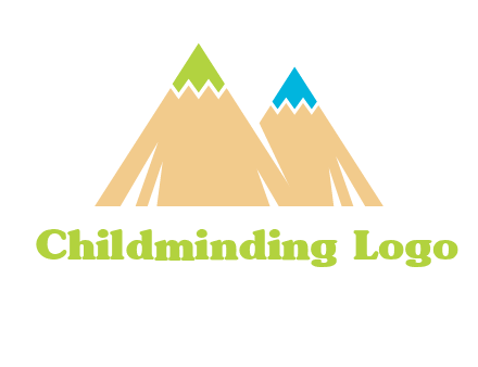 color pencil tips in mountain peak shape logo