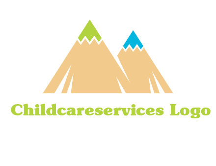 color pencil tips in mountain peak shape logo