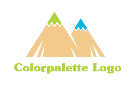 color pencil tips in mountain peak shape logo