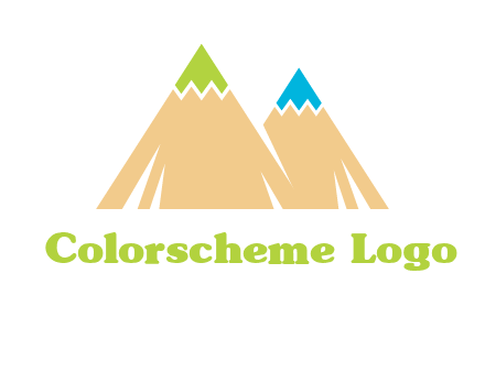 color pencil tips in mountain peak shape logo