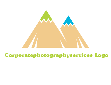color pencil tips in mountain peak shape logo