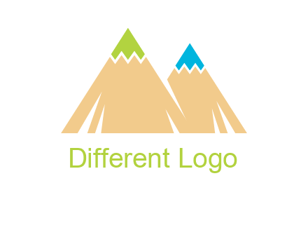color pencil tips in mountain peak shape logo