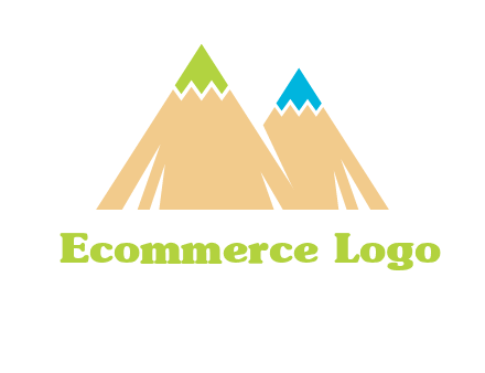 color pencil tips in mountain peak shape logo