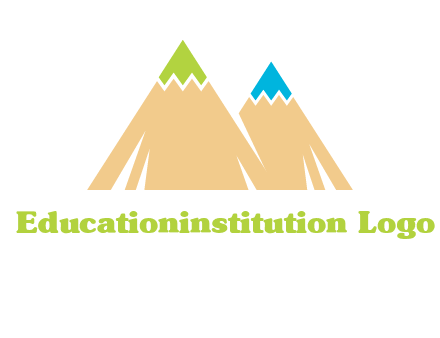 color pencil tips in mountain peak shape logo