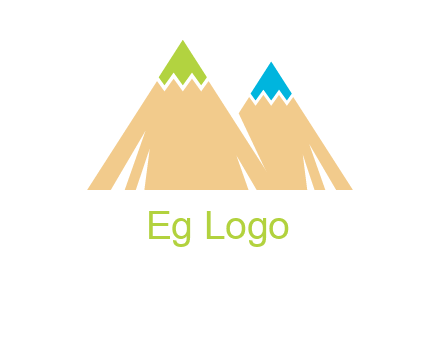 color pencil tips in mountain peak shape logo