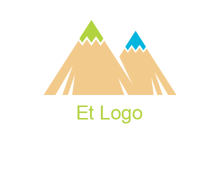 color pencil tips in mountain peak shape logo