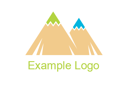 color pencil tips in mountain peak shape logo