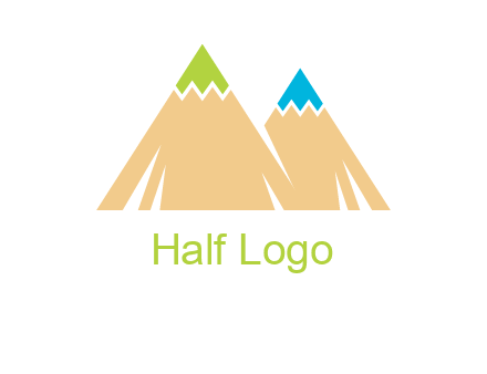 color pencil tips in mountain peak shape logo