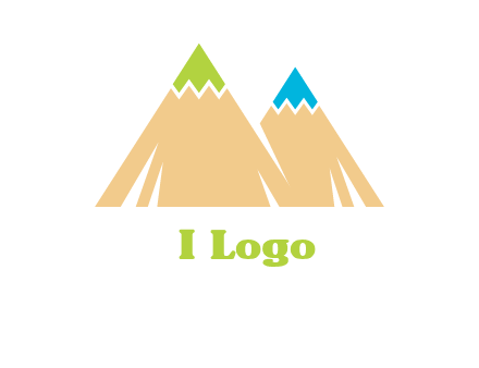 color pencil tips in mountain peak shape logo