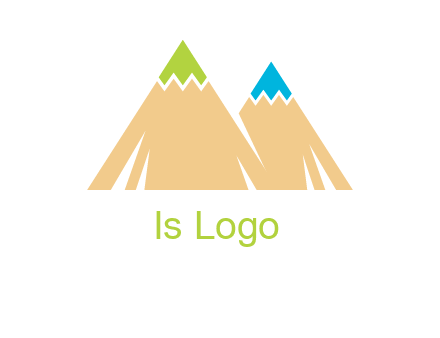 color pencil tips in mountain peak shape logo