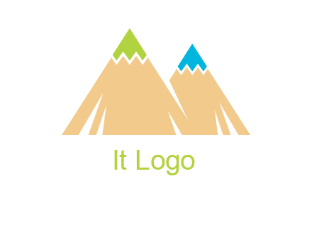 color pencil tips in mountain peak shape logo