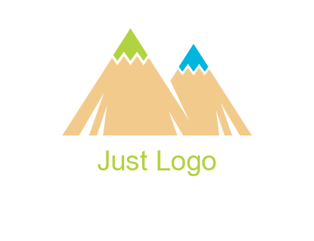 color pencil tips in mountain peak shape logo