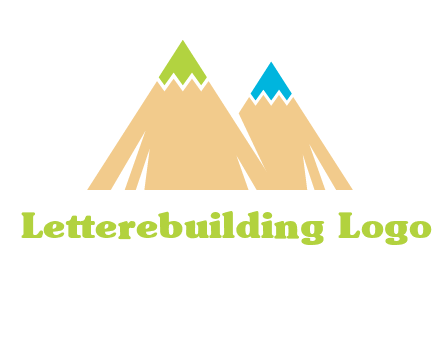 color pencil tips in mountain peak shape logo