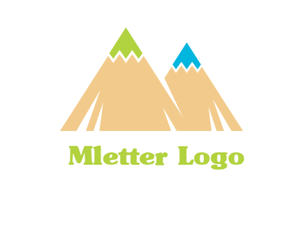 color pencil tips in mountain peak shape logo