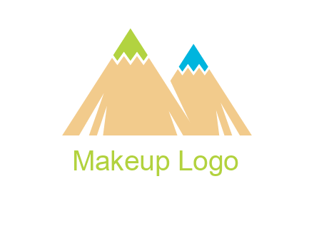 color pencil tips in mountain peak shape logo