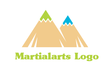 color pencil tips in mountain peak shape logo