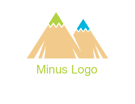 color pencil tips in mountain peak shape logo