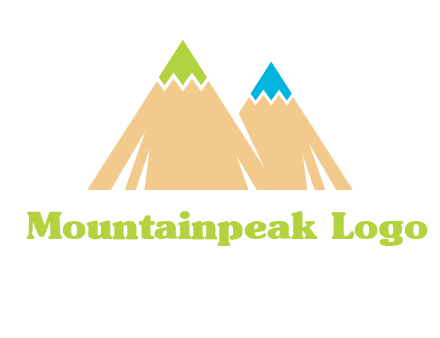 color pencil tips in mountain peak shape logo