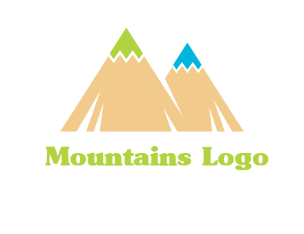 color pencil tips in mountain peak shape logo