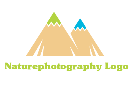 color pencil tips in mountain peak shape logo