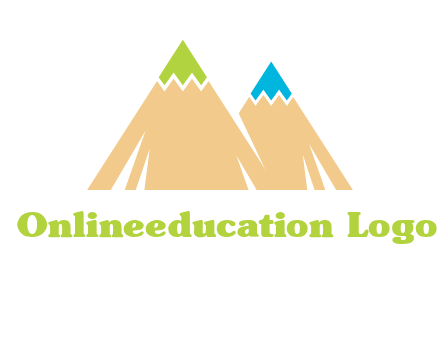 color pencil tips in mountain peak shape logo