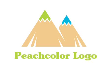 color pencil tips in mountain peak shape logo
