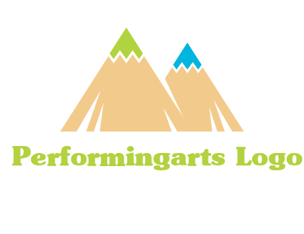 color pencil tips in mountain peak shape logo