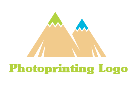color pencil tips in mountain peak shape logo