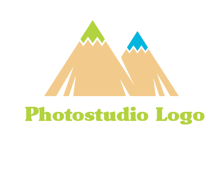 color pencil tips in mountain peak shape logo