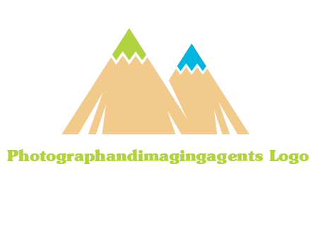 color pencil tips in mountain peak shape logo