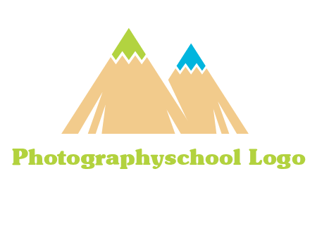 color pencil tips in mountain peak shape logo