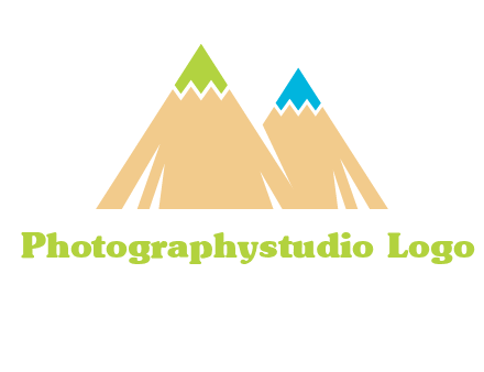 color pencil tips in mountain peak shape logo
