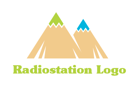 color pencil tips in mountain peak shape logo