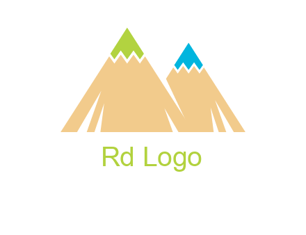 color pencil tips in mountain peak shape logo