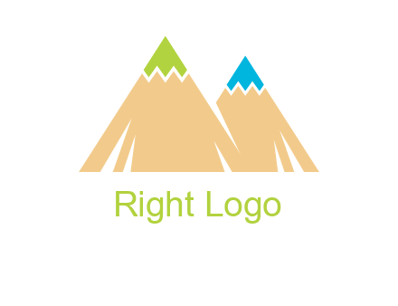 color pencil tips in mountain peak shape logo