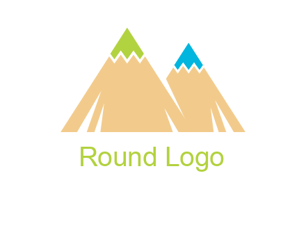 color pencil tips in mountain peak shape logo