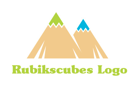 color pencil tips in mountain peak shape logo