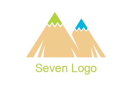 color pencil tips in mountain peak shape logo