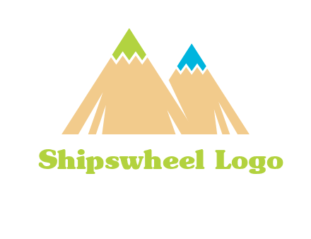 color pencil tips in mountain peak shape logo