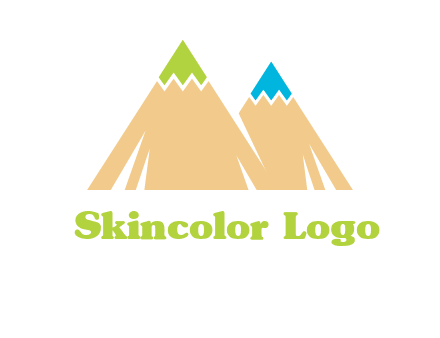 color pencil tips in mountain peak shape logo