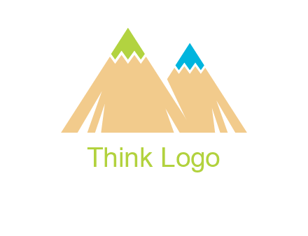color pencil tips in mountain peak shape logo