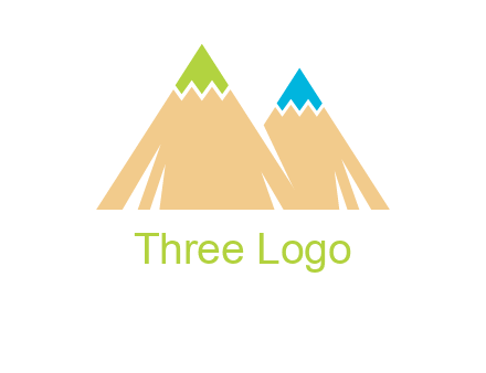 color pencil tips in mountain peak shape logo