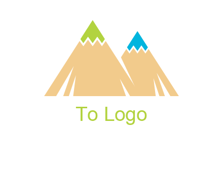 color pencil tips in mountain peak shape logo