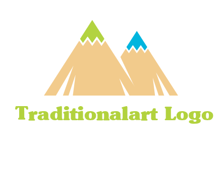color pencil tips in mountain peak shape logo