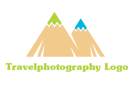 color pencil tips in mountain peak shape logo