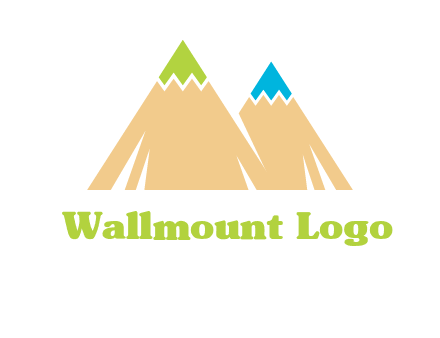 color pencil tips in mountain peak shape logo