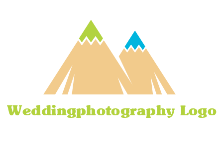 color pencil tips in mountain peak shape logo